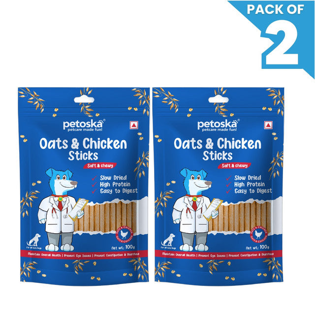 Petoska Dog Treats Chicken Oats Sticks 100g Pack of