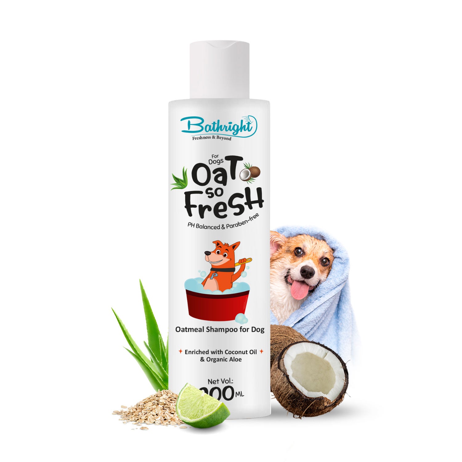 Bathright Shampoo for Dogs and Pups Oatmeal Natural Paraben-Free