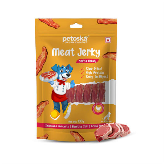 Petoska Dog Treats – Meat Jerky, 100g | Dental-Friendly