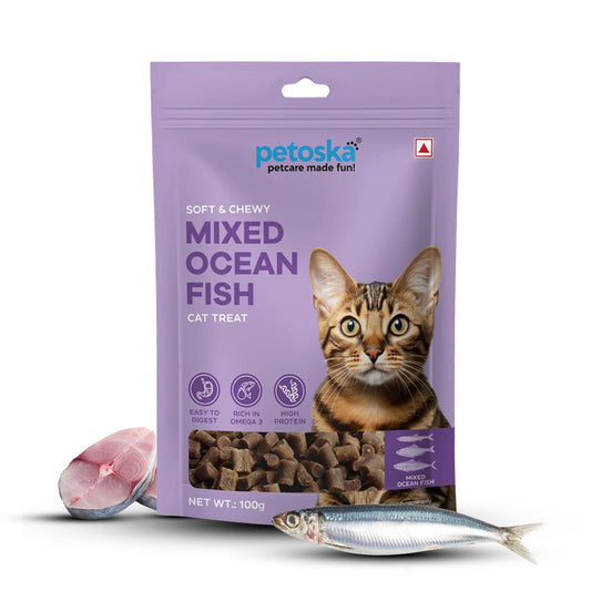 Petoska Mixed Ocean Fish Cat Treat- 100gms