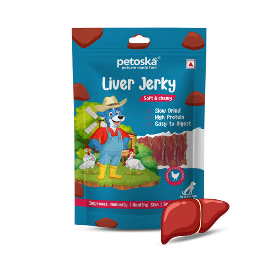 Petoska Dog Treats – Chicken Liver Jerky 100g | High-Protein