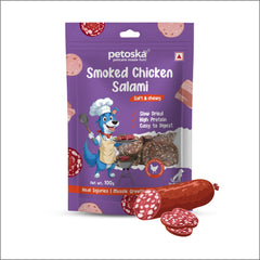 Petoska Dog Treats – Chicken Salami Treats 100g | Smoky & Chewy Protein