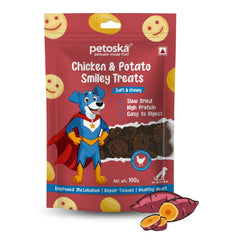 Petoska - Dog Smiley Treats – Chicken & Sweet Potato (100gms)