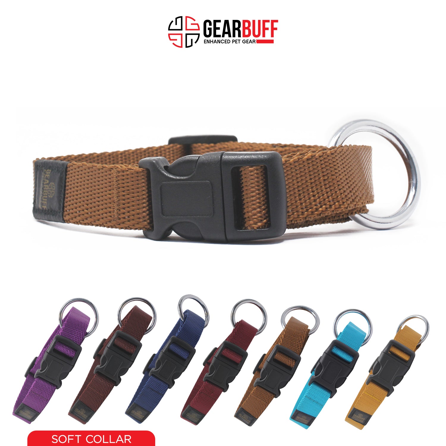Gearbuff Soft Dog Collar Adjustable Neck Collar for All Dogs Light