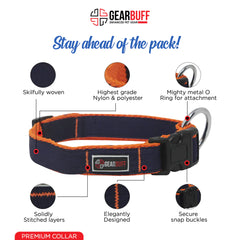 Gearbuff Premium Dog Collar | Adjustable Neck Collar for All Dogs | Light Weight | Durable, Comfortable & Safe | Dog Training Collar | Pet Skin & Fur-Coat Friendly
