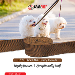 Gearbuff Soft Dog Leash | Superior Grade Pet Safety Accessory | Doggy Leash for All Dogs | Walking & Training Belts | Break Resistant & Fade Resistant | Comfortable