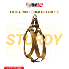 Gearbuff Soft Step-in Dog Harness | Escape Proof Dog Harness | Adjustable | Dog Essentials | Walking & Training | Soft Textured Chest Harness | Breakproof | Easy Maintenance