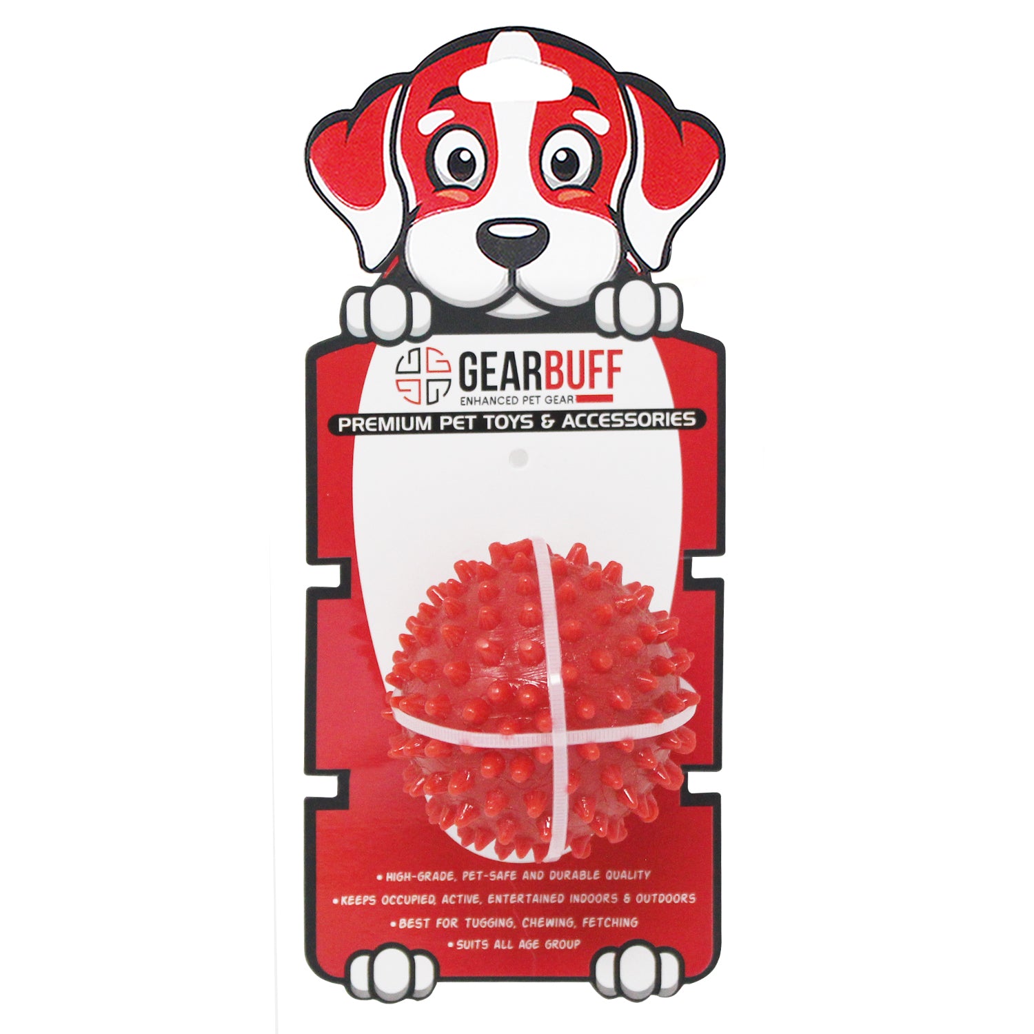 Gearbuff Red Poky Dog Chew Ball 