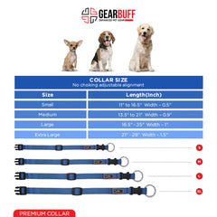 Gearbuff Premium Dog Collar | Adjustable Neck Collar for All Dogs | Light Weight | Durable, Comfortable & Safe | Dog Training Collar | Pet Skin & Fur-Coat Friendly