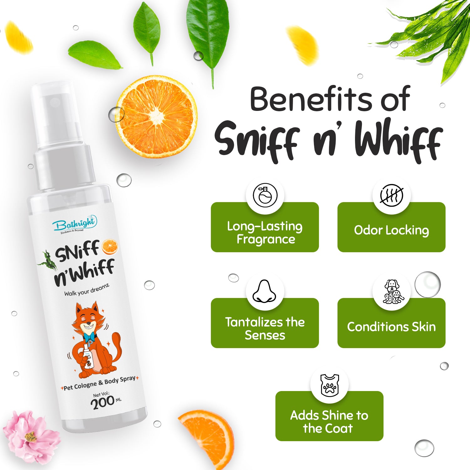 Bathright Dog Perfume Sniff n Whiff Pet Cologne and Body Spray for