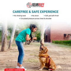 Gearbuff Classic Step-in Dog Harness| Escape Proof Dog Harness | Adjustable | Dog Essentials | Walking & Training | Break Resistant & Fade Resistant| Comfortable Chest Harness