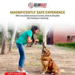 Gearbuff Soft Step-in Dog Harness | Escape Proof Dog Harness | Adjustable | Dog Essentials | Walking & Training | Soft Textured Chest Harness | Breakproof | Easy Maintenance