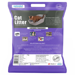 Petoska Bentonite Cat Litter Lavender Fragrance Rapid Clumping & Odor Control-5kg