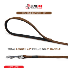 Gearbuff Soft Dog Leash | Superior Grade Pet Safety Accessory | Doggy Leash for All Dogs | Walking & Training Belts | Break Resistant & Fade Resistant | Comfortable