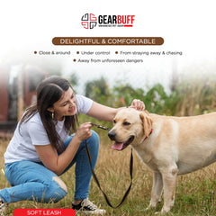 Gearbuff Soft Dog Leash | Superior Grade Pet Safety Accessory | Doggy Leash for All Dogs | Walking & Training Belts | Break Resistant & Fade Resistant | Comfortable