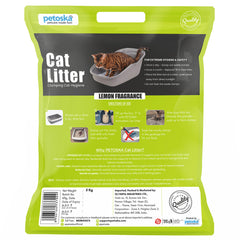 Petoska Bentonite Cat Litter Lemon Fragrance Rapid Clumping & Odor Control-5kg