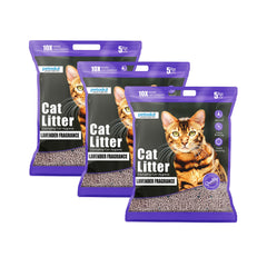 Petoska Bentonite Cat Litter Lavender Fragrance Rapid Clumping & Odor Control-5kg