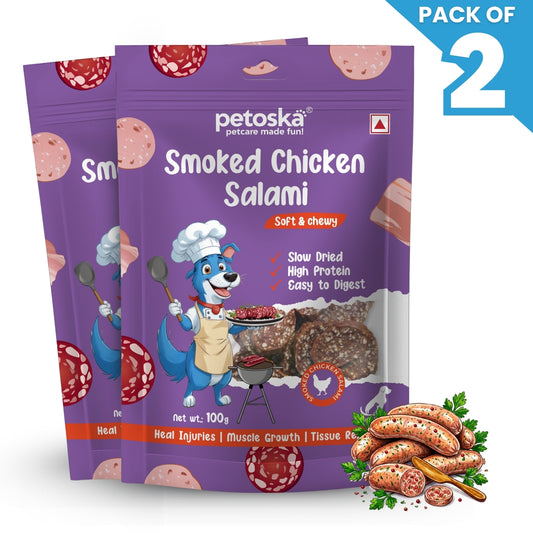 Petoska - Dog Treat Chicken Salami Treats 100gms (Pack of 2)