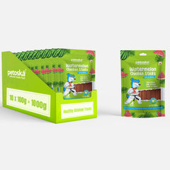 Petoska Watermelon Chicken Sticks Real Fruit & Chicken Easy to Digest, 100g Each - Pack Of 10.