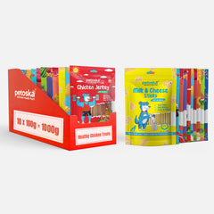 Petoska Dog Treats 100gm Each - Pack Of 10 Flavours Each - Pack Of 10