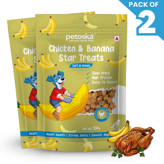 Petoska - Dog Treat Chicken & Banana Stick 100gms (Pack of 2)