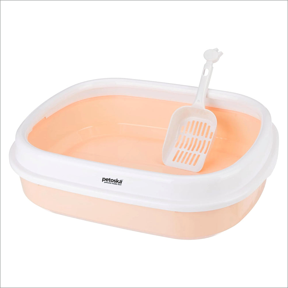 Petoska Cat Litter Tray with Scoop - Orange