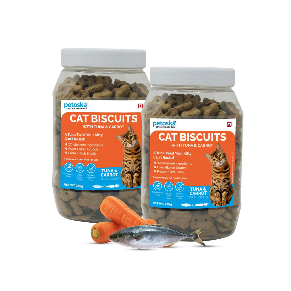 Petoska Cat Biscuits Tuna & Carrot 