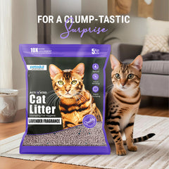 Petoska Activated Cat Litter Quick Clumping Low Dust & Odor Locking for Cats, Lavender & Green Apple, (2 Packs of 5Kg)