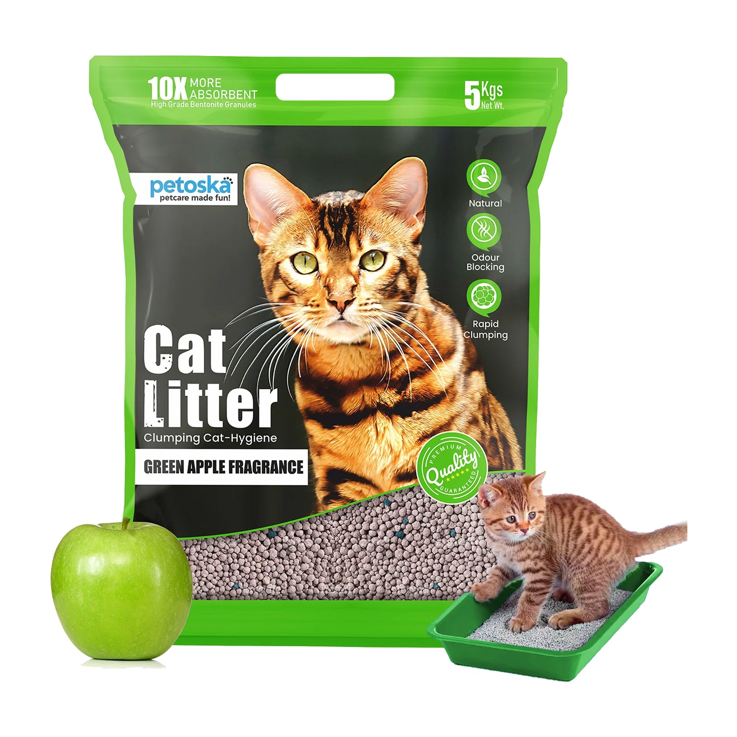Green apple cat litter