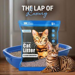 Petoska Activated Cat Litter Quick Clumping Low Dust &amp; Odor Locking for Cats, Lemon/Lavender/Green Apple &amp; Unscented, (4 Packs of 5Kg)