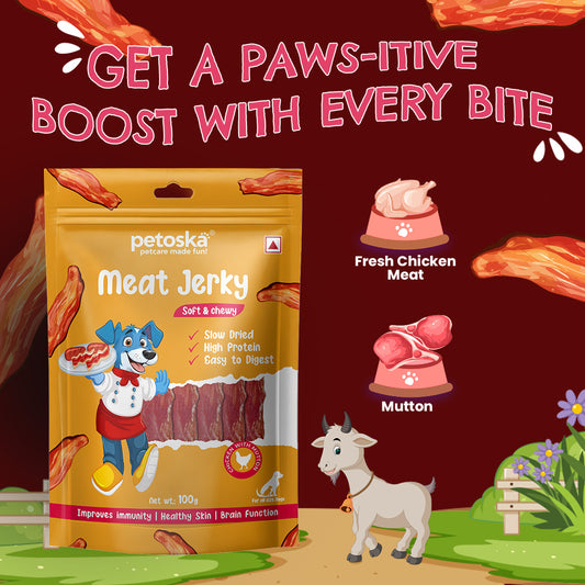 Petoska Dog Treats Meat Jerky 100g - Pack of 2 | Training Treats