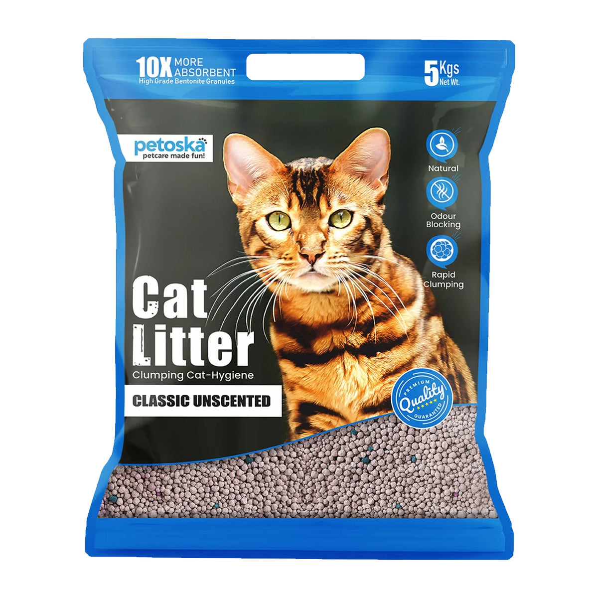 Unscented clay cat litter