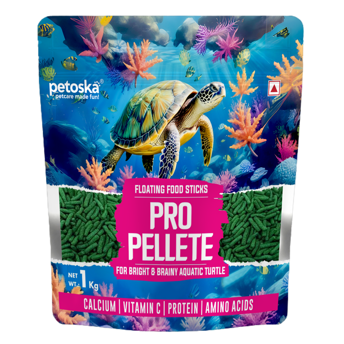 Petoska Pro Pellets Nutrient-Rich Turtle & Tortoise Food for Complet Nutritious Diet, 450gms