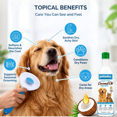 Petoska Organic Virgin Coconut Oil for Dogs & Cats – Cold-Pressed, 250 ml