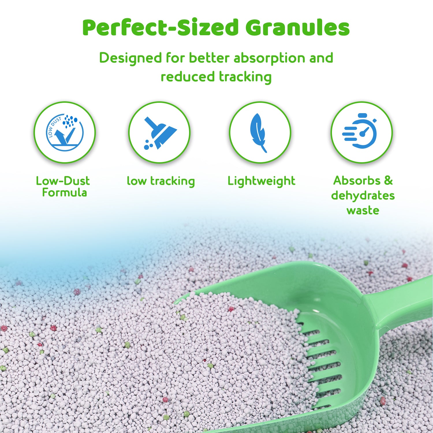 Rapid clumping cat litter