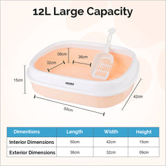 Petoska Cat Litter Tray with Scoop - Orange