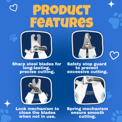 Petoska Nail Cutter with Filer for Dogs and Cats - Blue