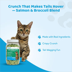 Petoska Crunchy Cat Biscuit Salmon & Broccoli, 250 gms