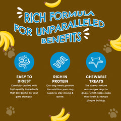 Petoska Chicken Banana Dog Treats, Perfect for Training & Rewards, 100gms