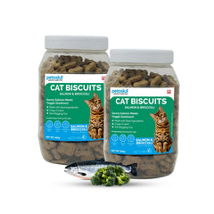 Petoska Crunchy Cat Biscuit Salmon & Broccoli, 250 gms
