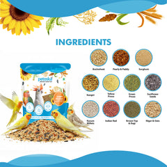 Petoska - Chirpy Crunch Bird Food for Cockatiels & Lovebirds (450gms)