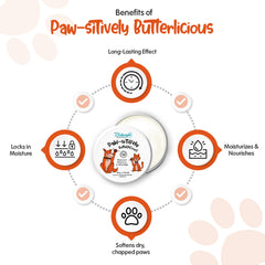 Bathright Pet Paw Butter 50 gm | Natural Paw Butter for Dogs & Cats | Moisturizes, Nourishes & Softens Dry Chapped Paws | Paw Cream with Honey, Cocoa Butter, Vitamin E | Pet Care Grooming