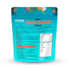 Petoska Budgie Bonanza Assorted Super Seeds Nutritious & Delicious Treat for Budgies, 450gms