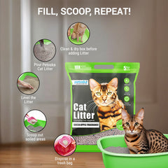 Petoska Bentonite Cat Litter Green Apple Fragrance Rapid Clumping & Odor Control-5kg