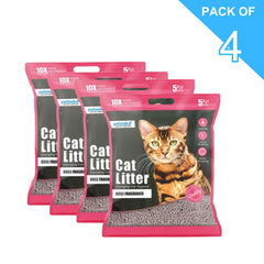 Petoska Bentonite Cat Litter Rose Fragrance Rapid Clumping & Odor Control-5kg