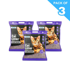 Petoska Activated Cat Litter Quick Clumping Low Dust & Odor Locking for Cats, Lavender Fragrance- 5Kg