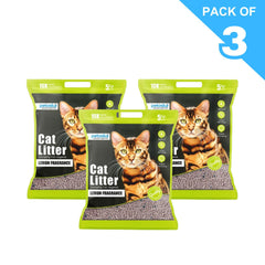 Petoska Bentonite Cat Litter Lemon Fragrance Rapid Clumping & Odor Control-5kg