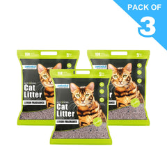 Petoska Bentonite Cat Litter Lemon Fragrance Rapid Clumping & Odor Control-5kg