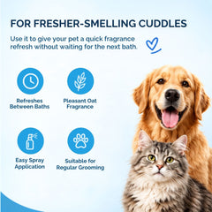 Petoska Pet Perfume for Dogs & Cats – with Oats Fragrance, Aloe Vera, Calendula & Neem Extracts, 200 ml