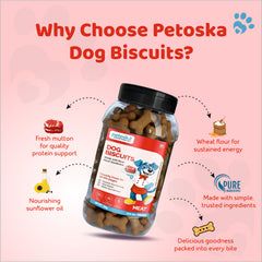 Dog Biscuits Meat Slow-Baked Protein Treats (500g)